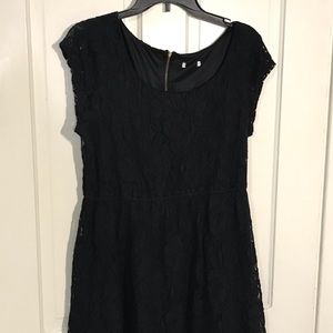 Black lace dress with zippered back